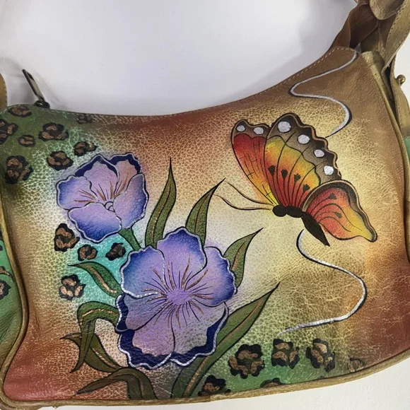 Great American Leatherworks Floral Buttery Leather Hobo Bag - Picture 2 of 8